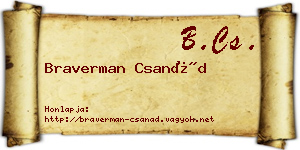 Braverman Csanád névjegykártya